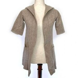 Banana Republic Hooded Wool Blend Cardigan, Tan, Size Small  *READ*